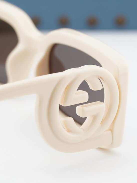 Gucci GG1325S 002 Square Sunglasses - Ivory\\Grey main image 10